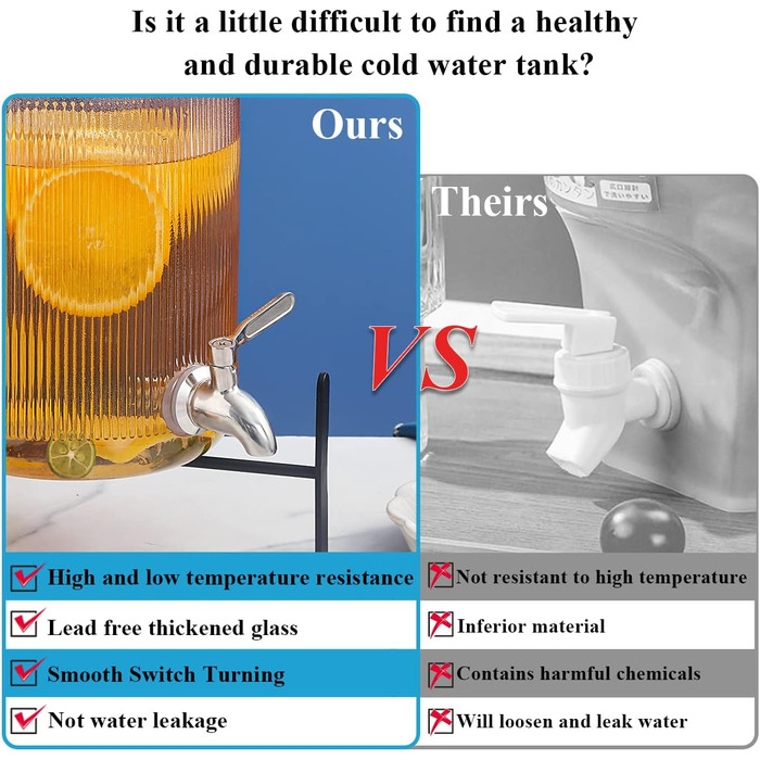 Стеклянный диспенсер для напитков 4 л Berglander