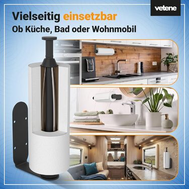 Держатель для кухонных рулонов, чорний Zewa Vetene