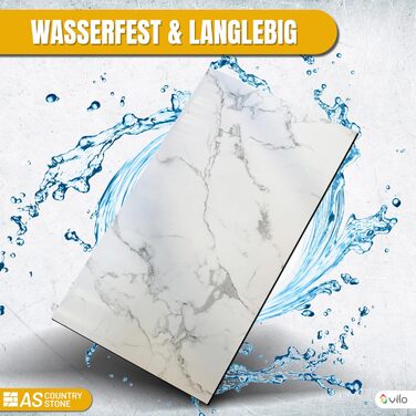 Стінові панелі AS Country Stone під мармур 60x120 см ПВХ-облицювання стіни з пластикових панелей для кухні, ванної кімнати тощо Панель кухонного фартуха (4 шт., Токіо)