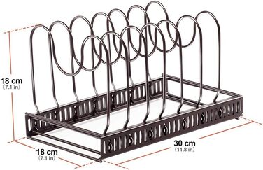 Підставка для посуду розсувна 58,5 x 18 см, на 7 відділень, чорна Vialex