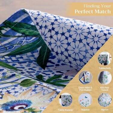 Бавовняні килимки для серветок, набір з 4 шт. , декоративні килимки для серветок, пасхальні килимки, що миються, для свят, вечерь, весни, літа (33 см x 48 см) (038 - Пасифлора), 39Hermine 100