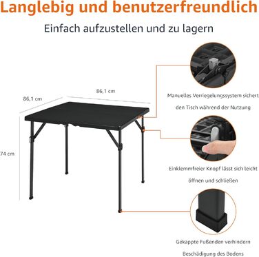 Складной стол для кемпинга черный Amazon Basics