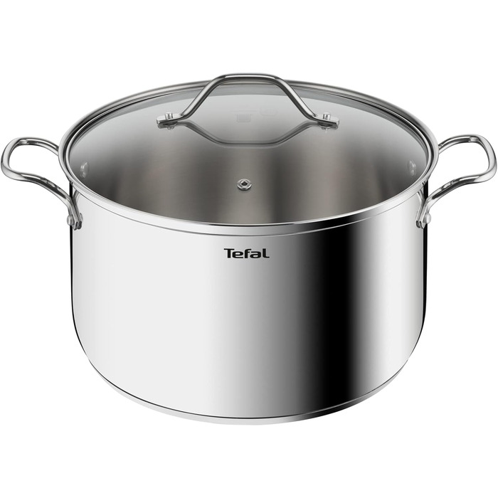 Кастрюля 8 л из нержавеющей стали со стеклянной крышкой 28 см Intuition Tefal