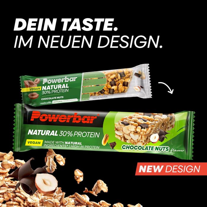 Протеїнові батончики Natural Protein, 18 x 40 г Шоколадні горішки Powerbar