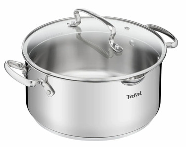 Tefal Каструля DUETTO+, 5л, з кришкою, нержавюча сталь, скло