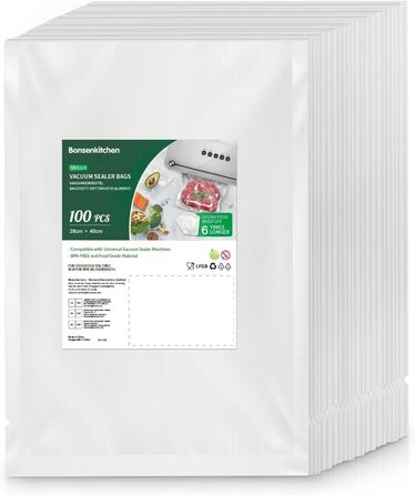 Вакуумные пакеты 100 пакетов 28 x 40 см Professional Bonsenkitchen