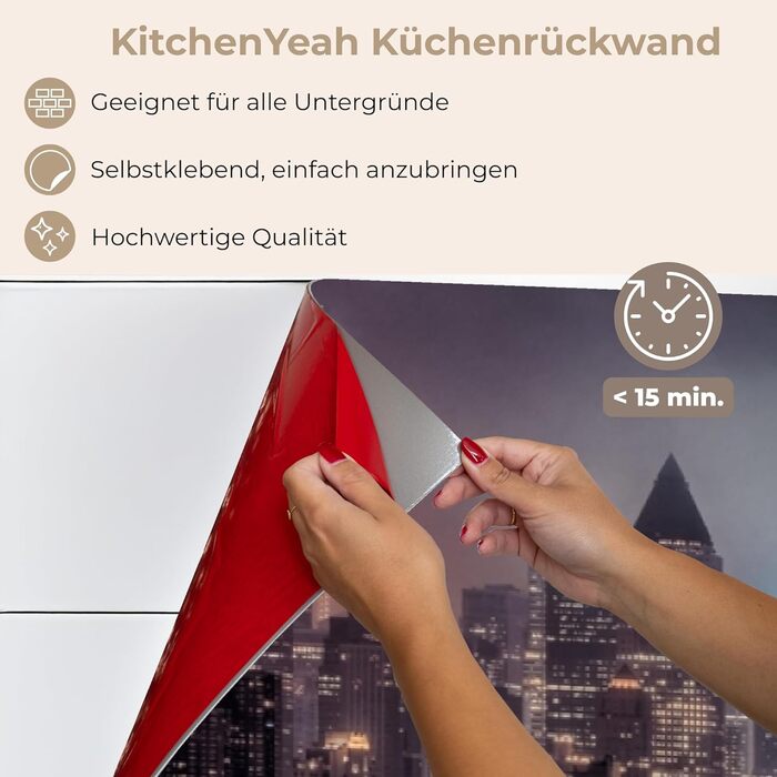 Кухонний фартух 60x80 см Самоклеючий захисний щиток для кухонної стіни Кухонний фартух Кухонні фасади Кухонні фартухи Кухонна стіна Вода - Пейзаж - (Нью-Йорк - Ніч, 80 x 300 см)