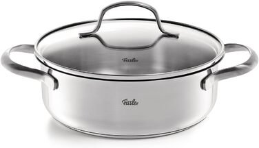 Набір посуду Fissler San Francisco/Нержавіюча сталь, 5 предметів, набір посуду, каструлі зі скляною кришкою, індукція (3 каструлі, 1 каструля для тушкування, 1 каструля) Індукція