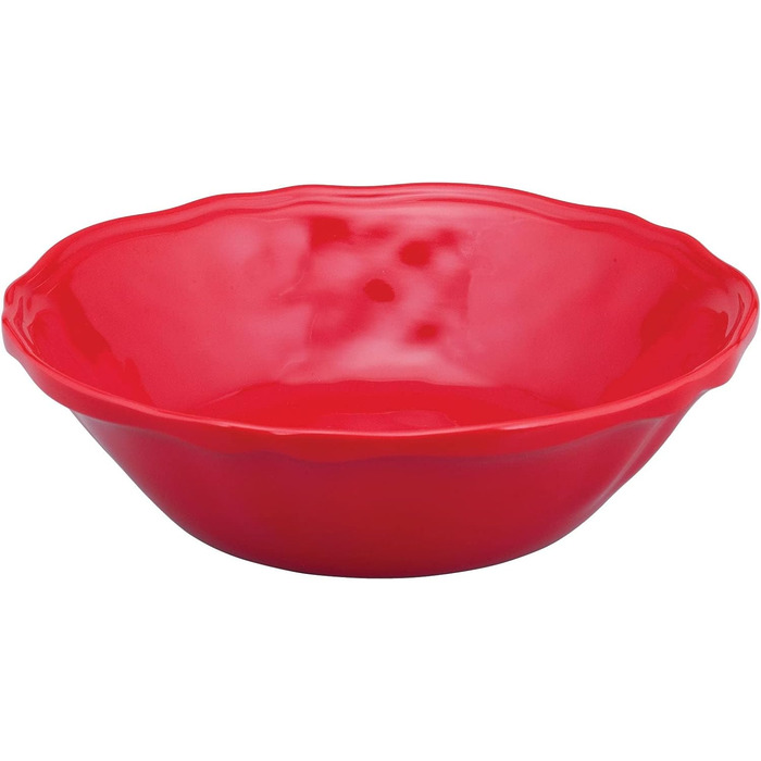 Набір меламінових мисок UP ware, миски у формі квітки для пасти, рису, супу та салату, без BPA, придатні для миття в посудомийній машині, ударостійкі, сині, 17,8 см, 6 предметів (святковий червоний)