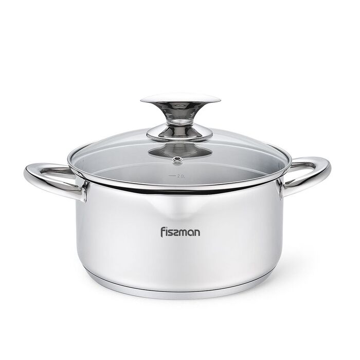 Кастрюля Fissman ELEGANCE 24x12,5 см/5,6 л со стеклянной крышкой (5493)