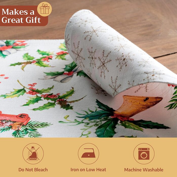 Бавовняні килимки для серветок, набір з 4 шт. , декоративні килимки для серветок, пасхальні килимки, що миються, для свят, вечерь, весни, літа (33 см x 48 см) (02 - Chromo), 39Hermine 100