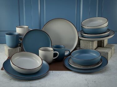 Набір посуду на 4 персони, 16 предметів, синій/сірий, Modern Scandic Creatable