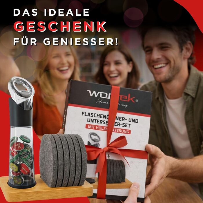 Відкривачка для пляшок з контейнером для кришечок з тримачем wortek