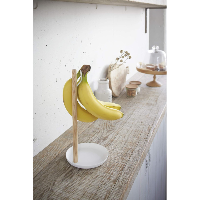 Однотонная вешалка для шеста - белая (белая, комплект с подставкой для банана)