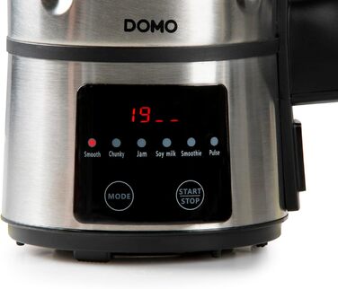 Суповарка DOMO DO727BL 1,2 л Стаціонарний міксер з 6 автоматичними програмами Нержавіюча сталь/Чорний