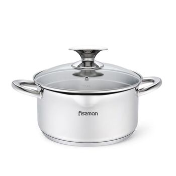 Кастрюля Fissman ELEGANCE 24x12,5 см/5,6 л со стеклянной крышкой (5493)