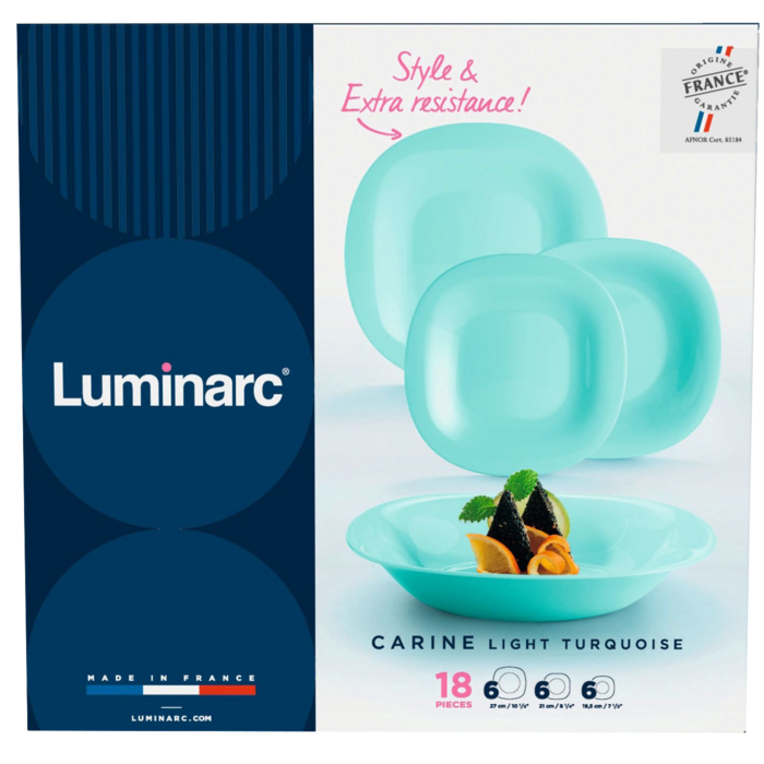Сервіз Luminarc Carine Light Turquoise, 18 предметів (7046523)