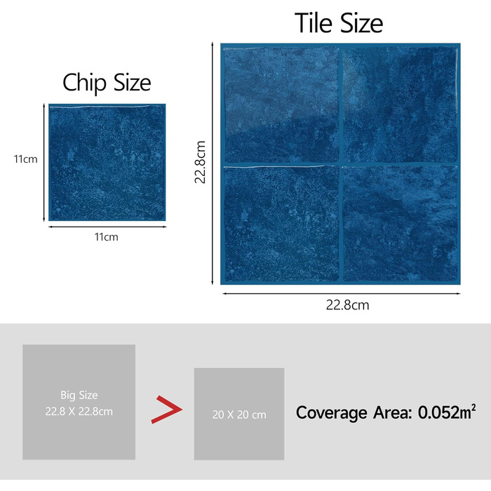 Штук 3D наклейки на плитку для ванної кімнати кухні, самоклеюча вінілова плитка, самоклеюча плівка для плитки, стінові панелі, ПВХ, плитка Metro, самоклеючий декор плитки 30x30, декор настінної плитки (10, 4 смужки темно-синій)