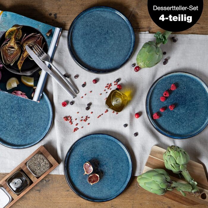 Обідня тарілка Moritz & Moritz SOLID 4 шт. 26 см - Набір тарілок з керамограніту - Набір посуду для сервірування (4 шт. маленькі тарілки)