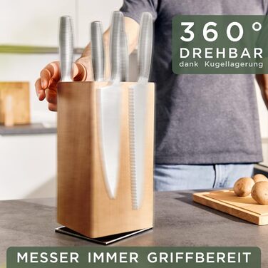 Магнітний обертовий блок для ножів з деревини дуба WALDWERK