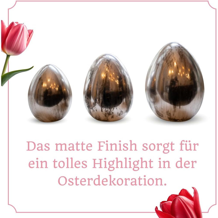 Набір декоративних фігурок Heitmann керамічна пасхальна прикраса під порцеляну, для встановлення, біла, приблизно 12,5 x 10,5 x 8 см (яйця - сріблясті матові)