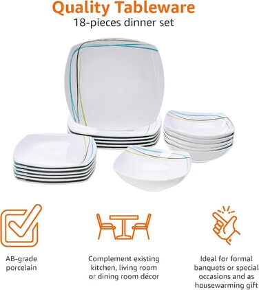 Набір посуду Kitchen-Profi Basics, 18 предметів, для 6 осіб (м&39які лінії)