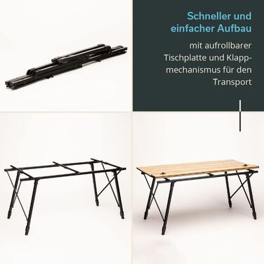 Складной кемпинговый стол 120 x 70 см Skandika