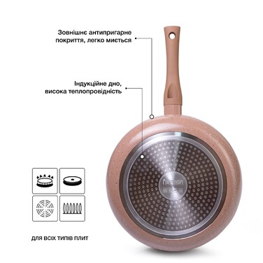 Глибока сковорідка Fissman LATTE 20 см (4958)
