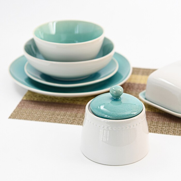 Тарілка Fissman CELINE 20,5 см, колір лазурний порцеляна (6223)