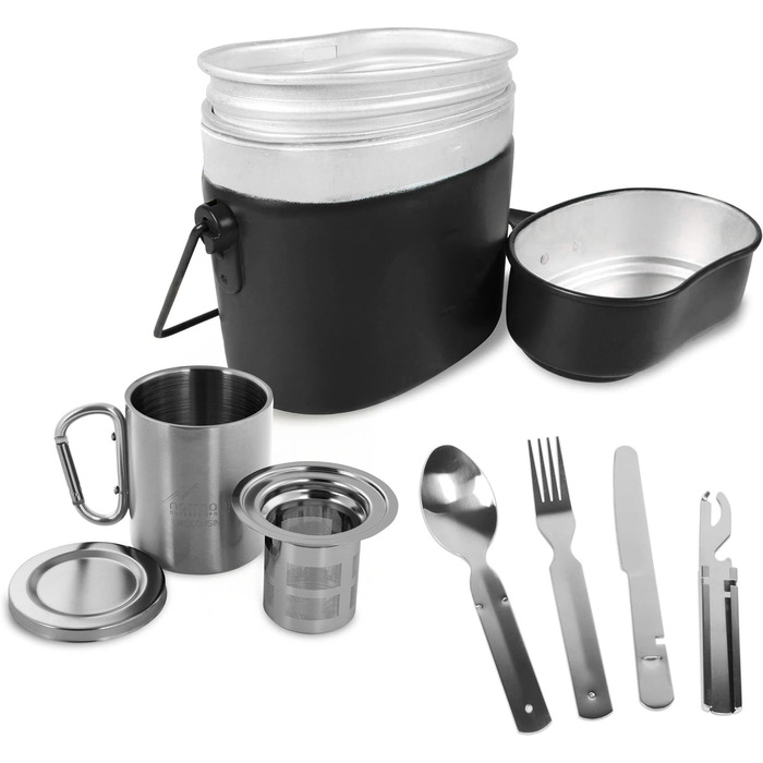 Набір туристичного посуду 8-в-1 normani