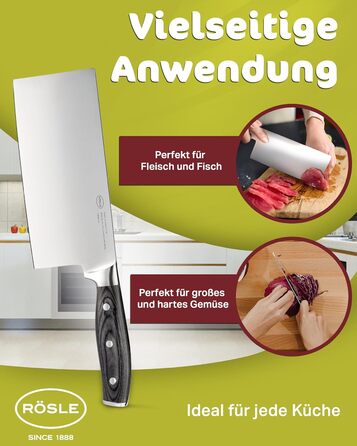 Китайський кухарський ніж 18 см Wolfgrey Rosle