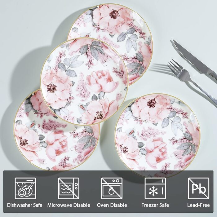 Тарілка для салату з кістяного фарфору 20 см 4 шт fanquare