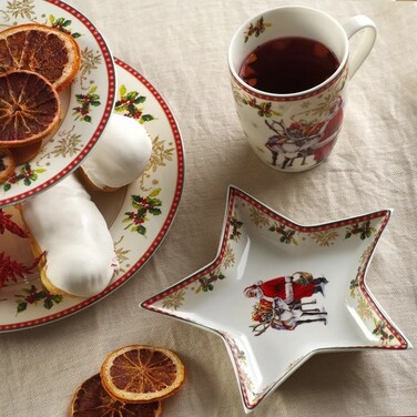 Блюдо Fissman CHRISTMAS 19 см у формі зірки фарфор (13789)