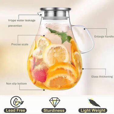 Скляний глечик з кришкою 3 л Liuruiyu