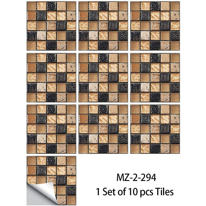 Наклейки на плитку від бризків 15 x 15 см 10 шт RMJCXYS