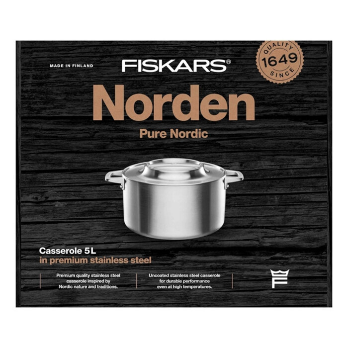 Кастрюля Fiskars Norden 5 л без покрытия (1067640)