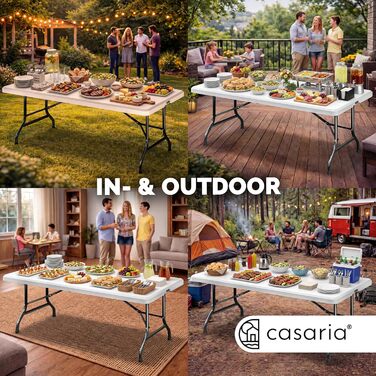 Складний стіл 180x75 см білий Casaria