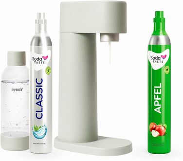 Набор для газирования воды, 4 предмета, классик + яблоко, светло-зеленый Mysoda Woody SodaTASTE