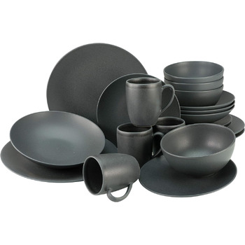 Набор посуды на 4 персоны, 20 предметов, черный Soft Touch Black Creatable