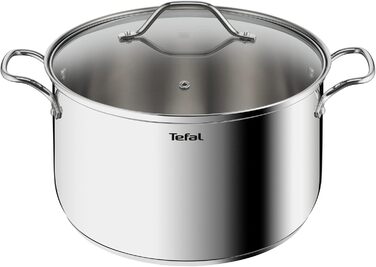 Кастрюля 8 л из нержавеющей стали со стеклянной крышкой 28 см Intuition Tefal