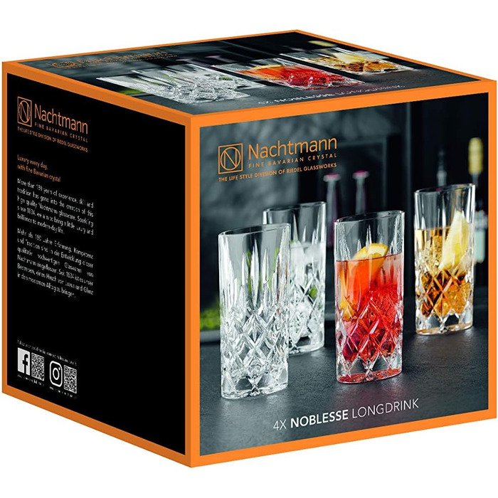 Набор стаканов для лонг-дринков 375 мл, 4 предмета, Noblesse Nachtmann