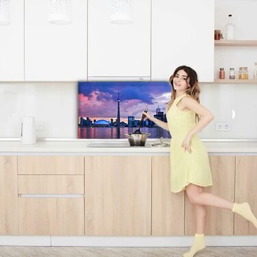 Дизайнерський кухонний фартух з алюмінієвого композиту, кухонний фартух, товщина 3 мм, 60x100 см, (Торонто)