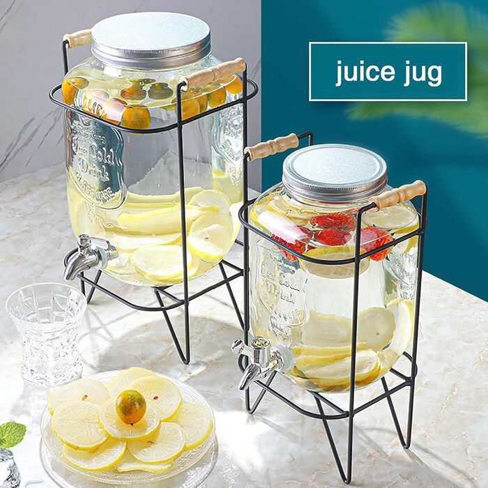 Скляний диспенсер для напоїв 4 л Generisch