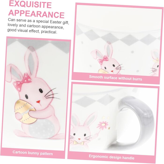 Керамічна тарілка для супу з візерунком кролика на Великдень NAMOARLY