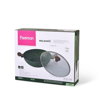 Сковорідка ВОК Fissman MALACHITE 30x9 см (4309)