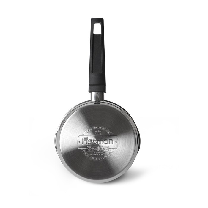 Ковш Fissman ELIZ 16x9 см/1,7л. со стеклянной крышкой нерж. сталь (5316)
