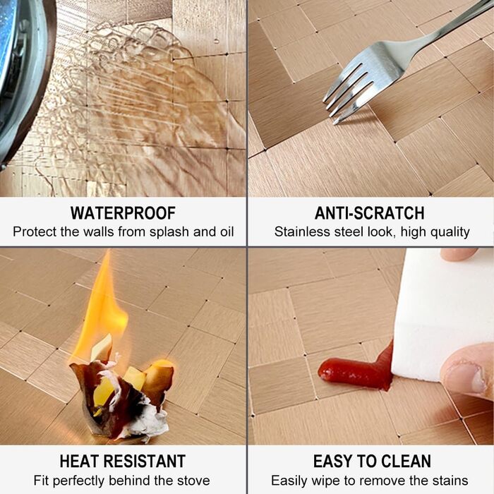 Мідний плитковий фартух для кухні 30,5 х 30,5 см DICOFUN