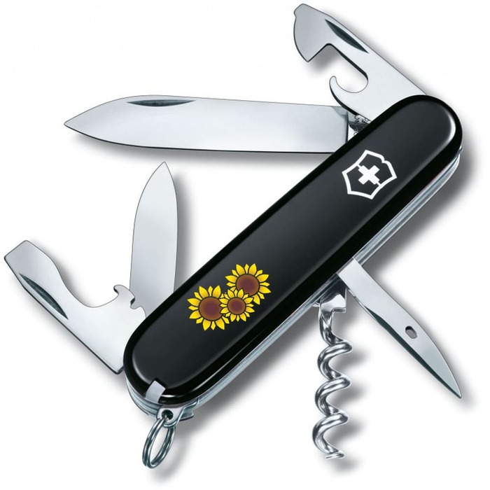 Нож Victorinox Spartan Ukraine 91мм/12funk/черный /Подсолнухи