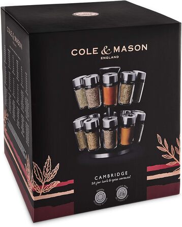 Подставка для специй с 20 банками Cole & Mason