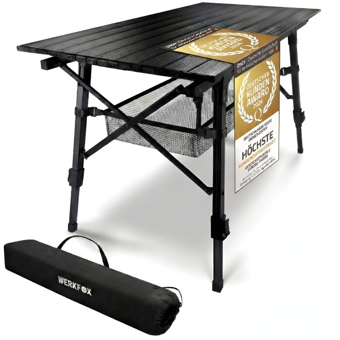 Складний багатофункціональний стіл для кемпінгу 90 х 51 см Werkfox
